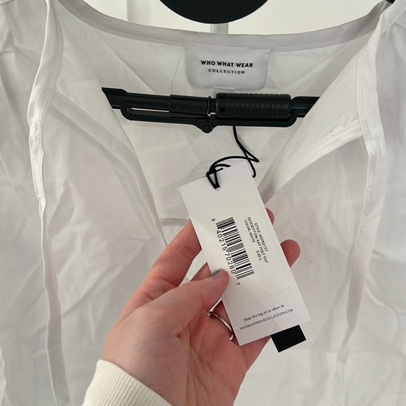 NWT Who What Wear Collection Kat Poet Top in White - Limited Run - Picture 2 of 4